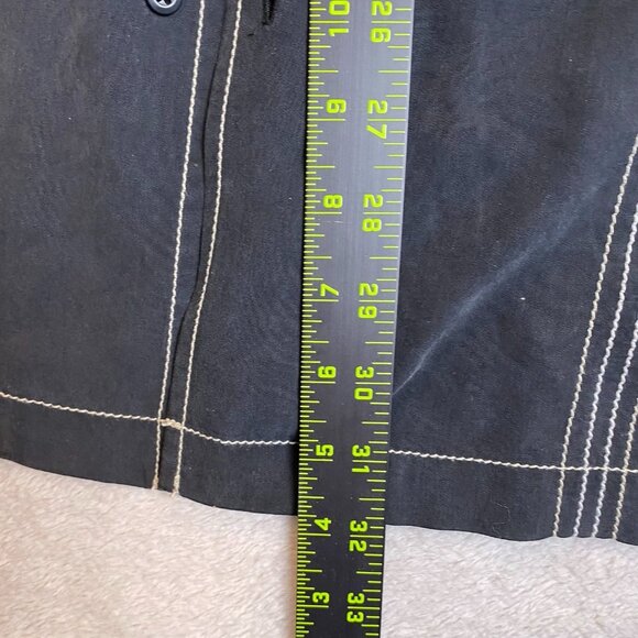 Pronto Uomo Mens Shirt Large Short Sleeve Gray Casual Button-Up Striped Travel - Picture 4 of 8